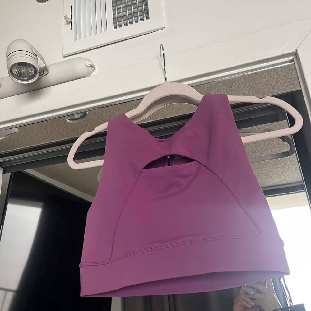 DYI Purple Sports Bra Top with cutout brand new
